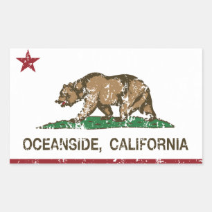 Sticker Rectangulaire California State Flag Oceanside