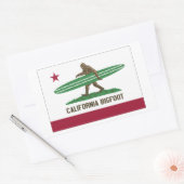 Sticker Rectangulaire California Surf Bigfoot Longboard (Enveloppe)