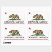 Sticker Rectangulaire californie drapeau sacramento en détresse (Feuille)