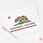 Sticker Rectangulaire californie drapeau sacramento en détresse (Enveloppe)