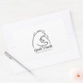 Sticker Rectangulaire Câlins Douce Ourse Personnalisés (Enveloppe)