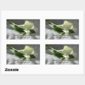 Sticker Rectangulaire Calla Lilies sur le Mariage de dentelle blanche (Feuille)