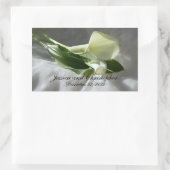 Sticker Rectangulaire Calla Lilies sur le Mariage de dentelle blanche (Sac)