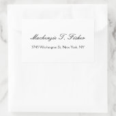 Sticker Rectangulaire Calligraphie classique Élégante Plaque blanche sim (Sac)