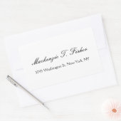 Sticker Rectangulaire Calligraphie classique Élégante Plaque blanche sim (Enveloppe)