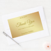 Sticker Rectangulaire Calligraphie Merci Modèle Or Élégant Haut (Enveloppe)