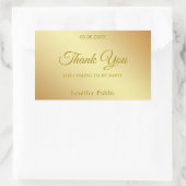 Sticker Rectangulaire Calligraphie Merci or Modèle élégant Top (Sac)