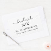 Sticker Rectangulaire Calligraphie Monogramme artisanal ou Ajouter un lo (Enveloppe)