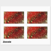 STICKER RECTANGULAIRE CALLISTEMON BOUTEILLE ROUGE BRUSH TREE FLOWER AUST (Feuille)