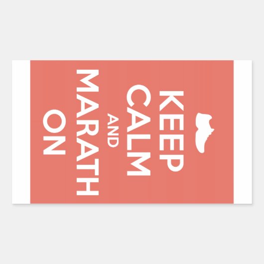 Sticker Rectangulaire Calme et marathon (Devant)