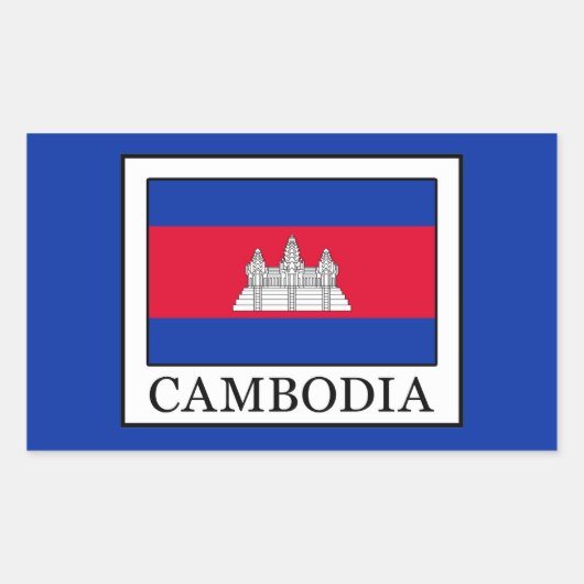 Sticker Rectangulaire Cambodge (Devant)