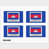 Sticker Rectangulaire Cambodge (Feuille)
