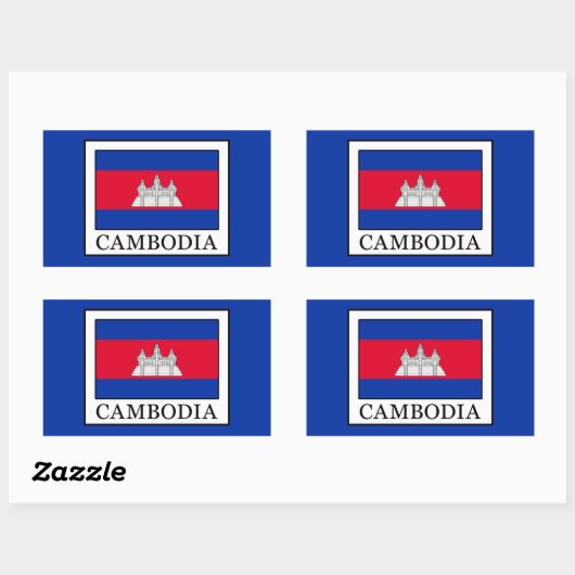 Sticker Rectangulaire Cambodge (Feuille)