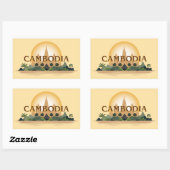 Sticker Rectangulaire Cambodge (Feuille)