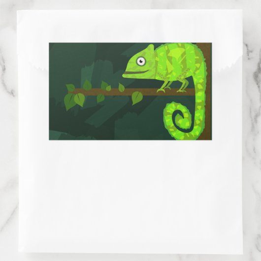 Sticker Rectangulaire Caméléon vert mignon (Sac)