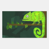 Sticker Rectangulaire Caméléon vert mignon (Devant)