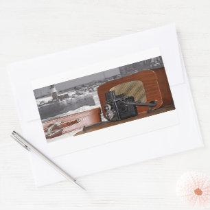 Sticker Rectangulaire Caméra-enregistreur analogique vintage