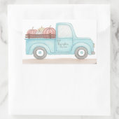 Sticker Rectangulaire Camion Citrouille Automne (Sac)