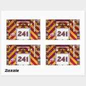 Sticker Rectangulaire Camion de feu rouge (Feuille)