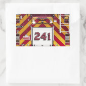 Sticker Rectangulaire Camion de feu rouge (Sac)