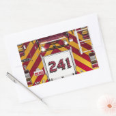 Sticker Rectangulaire Camion de feu rouge (Enveloppe)