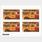 Sticker Rectangulaire Camion de Nourriture Classique (Feuille)