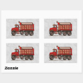 Sticker Rectangulaire Camion de vidange de gravier mignon (Feuille)