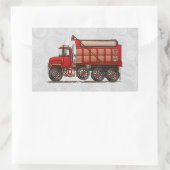 Sticker Rectangulaire Camion de vidange de gravier mignon (Sac)