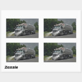 Sticker Rectangulaire Camion gris de réservoir d'alimentation de bétail (Feuille)