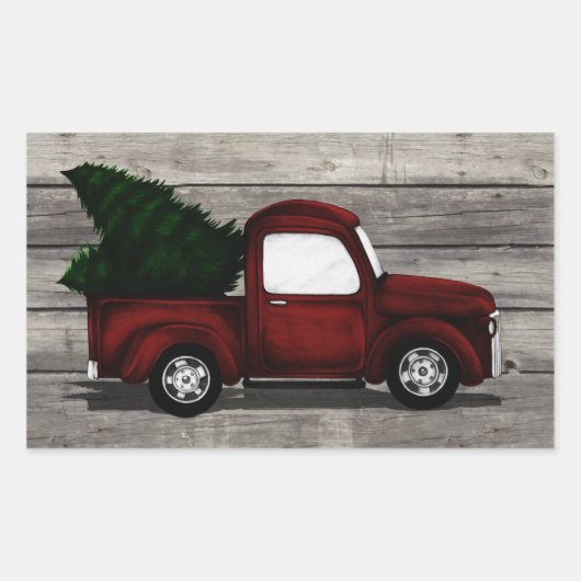 Sticker Rectangulaire Camion Rouge Lil (Devant)