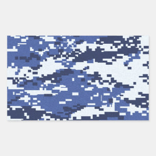 Sticker Rectangulaire camo02 BLUES BLANC CAMOUFLAGE MOTIFS ARRIÈRE - PLA