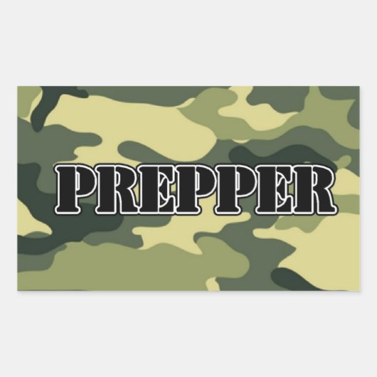 Sticker Rectangulaire Camo Prepper (Devant)
