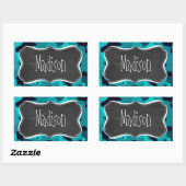 Sticker Rectangulaire Camo Turquoise foncé ; aspect tableau noir (Feuille)