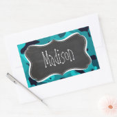 Sticker Rectangulaire Camo Turquoise foncé ; aspect tableau noir (Enveloppe)