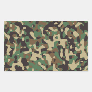 Sticker Rectangulaire Camo Woodland
