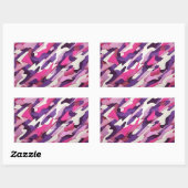 Sticker Rectangulaire camouflage blanc rose violet (Feuille)