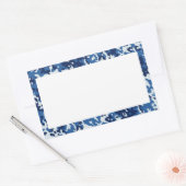 Sticker Rectangulaire Camouflage bleu ciel numérique - avec blanc (Enveloppe)