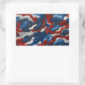 Sticker Rectangulaire camouflage bleu rouge (Sac)
