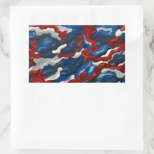 Sticker Rectangulaire camouflage bleu rouge (Sac)