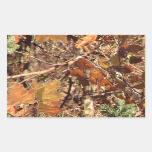 Sticker Rectangulaire Camouflage de Fall Forest Bush
