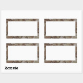 Sticker Rectangulaire Camouflage du désert des bois (avec blanc) (Feuille)