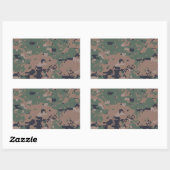 Sticker Rectangulaire Camouflage numérique en bois (Feuille)
