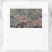 Sticker Rectangulaire Camouflage numérique en bois (Sac)