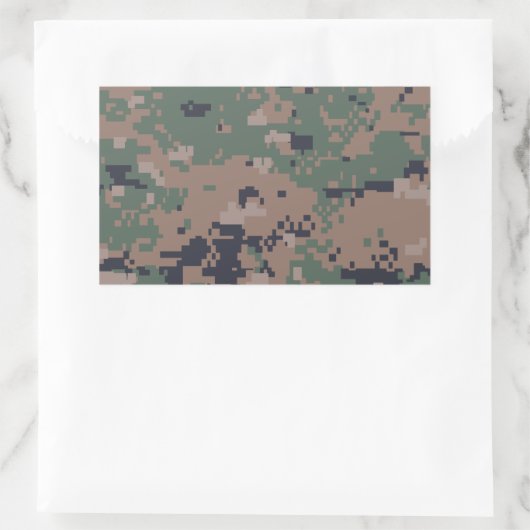 Sticker Rectangulaire Camouflage numérique en bois (Sac)