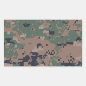 Sticker Rectangulaire Camouflage numérique en bois (Devant)