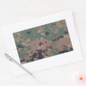 Sticker Rectangulaire Camouflage numérique en bois (Enveloppe)