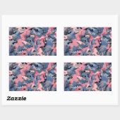 Sticker Rectangulaire camouflage rose bleu gris (Feuille)