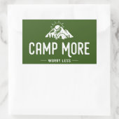 Sticker Rectangulaire Camp Plus S'Inquiéter Moins (Sac)