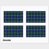 Sticker Rectangulaire Campbell tartan bleu vert plaid (Feuille)