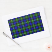 Sticker Rectangulaire Campbell tartan bleu vert plaid (Enveloppe)